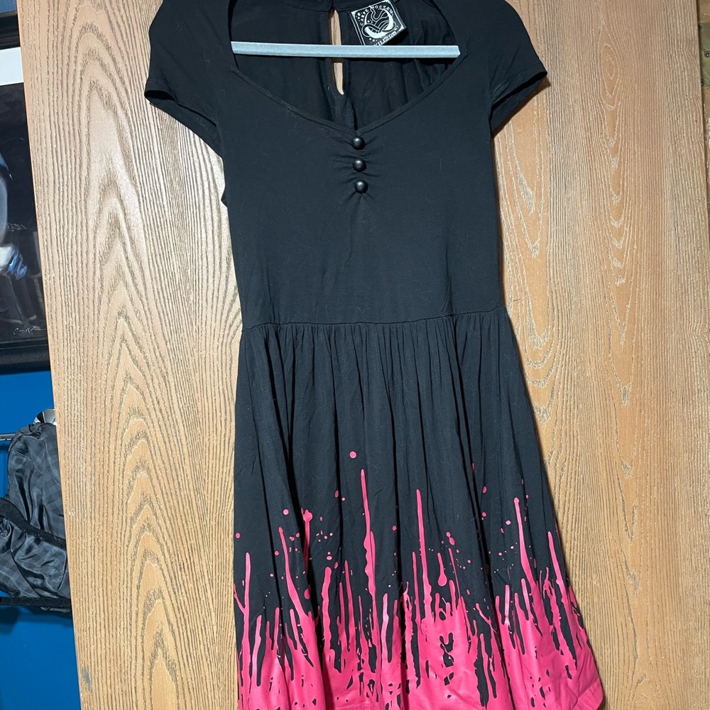 Black blood splatter dress
